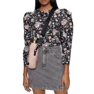 Ted Baker London Aimil 100% Cotton Puff Shoulder Floral Top, size US 4